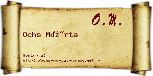 Ochs Márta névjegykártya